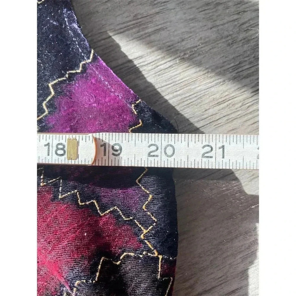 Blair Boutique Women's Vintage Patchwork Velvet Vest Multicolor Size M - Picture 4 of 4